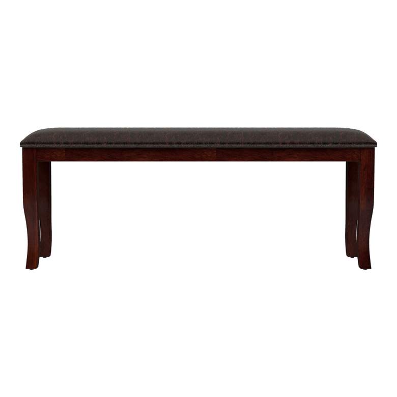 Image 4 Arriane 48" Wide Dark Cherry Faux Leather Dining Bench more views