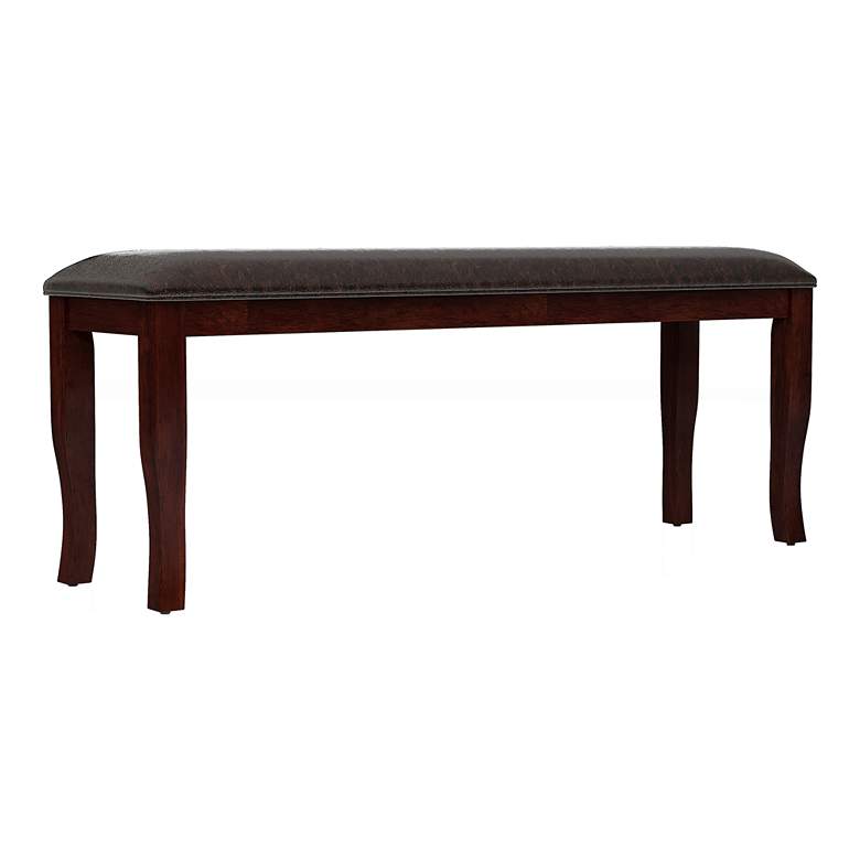 Image 5 Arriane 48" Wide Dark Cherry Faux Leather Dining Bench more views