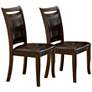 Arriane Dark Cherry Faux Leather Side Chairs Set of 2