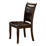 Arriane Dark Cherry Faux Leather Side Chairs Set of 2