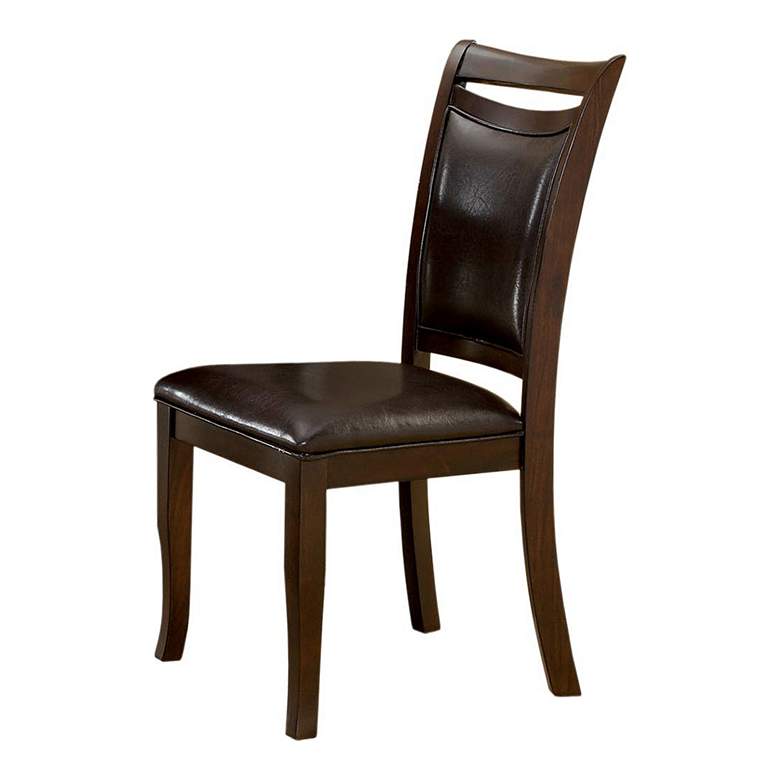 Image 3 Arriane Dark Cherry Faux Leather Side Chairs Set of 2 more views