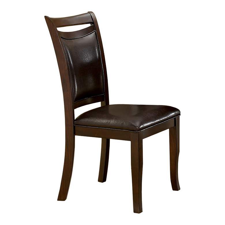 Image 4 Arriane Dark Cherry Faux Leather Side Chairs Set of 2 more views