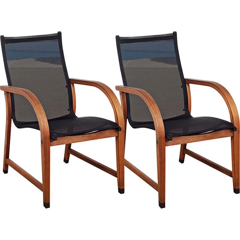 Image 1 Arriba Eucalyptus Wood Outdoor Armchair Set of 4