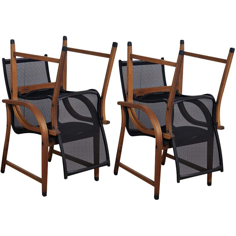 Image 2 Arriba Eucalyptus Wood Outdoor Armchair Set of 4 more views