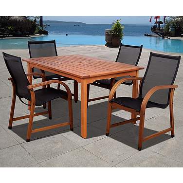 Arriba Rectangular 5-Piece Outdoor Patio Dining Set