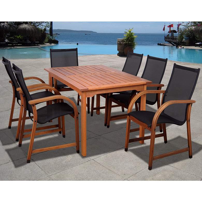 Image 1 Arriba Rectangular 7-Piece Outdoor Patio Dining Set