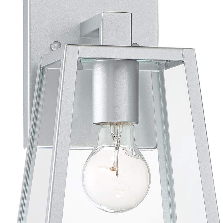 Image 3 Arrington 10 3/4 inch High Glass and Silver Outdoor Wall Light more views