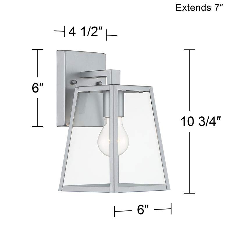 Image 7 Arrington 10 3/4 inch High Glass and Silver Outdoor Wall Light more views