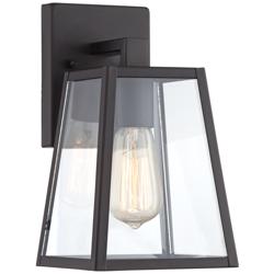 Arrington 10 3/4&quot; High Mystic Black and Clear Glass Outdoor Wall Light