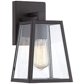 Image2 of Arrington 10 3/4" High Mystic Black and Clear Glass Outdoor Wall Light