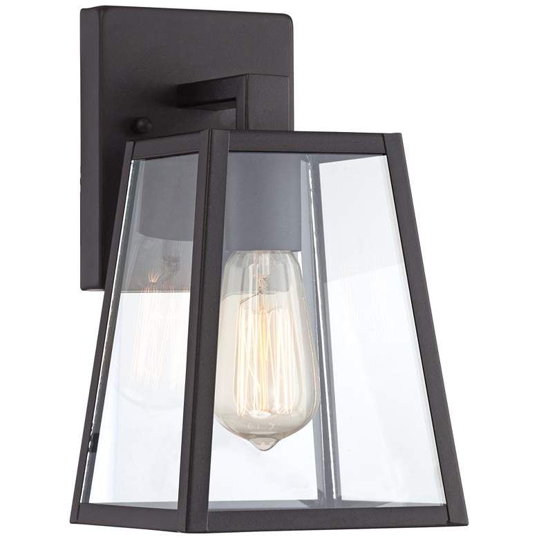 Image 1 Arrington 10 3/4 inch High Mystic Black Finish Lantern Wall Sconce