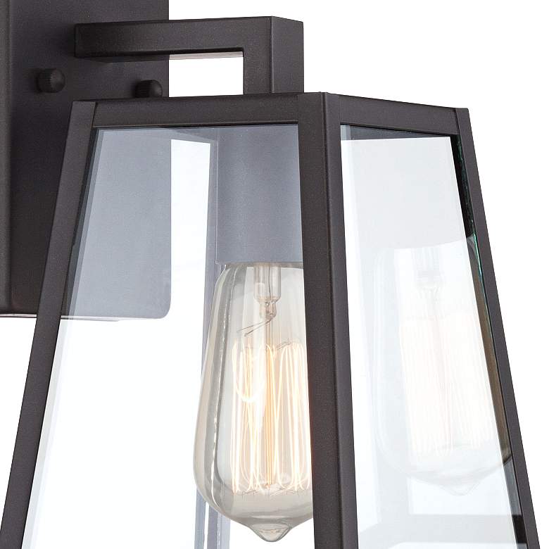 Image 2 Arrington 10 3/4 inch High Mystic Black Finish Lantern Wall Sconce more views