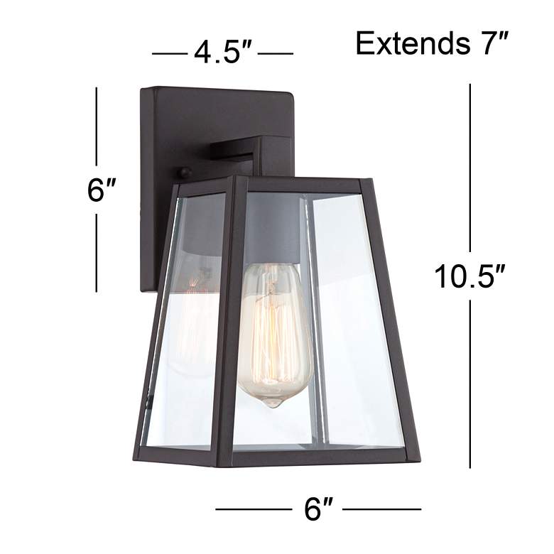 Image 5 Arrington 10 3/4 inch High Mystic Black Finish Lantern Wall Sconce more views