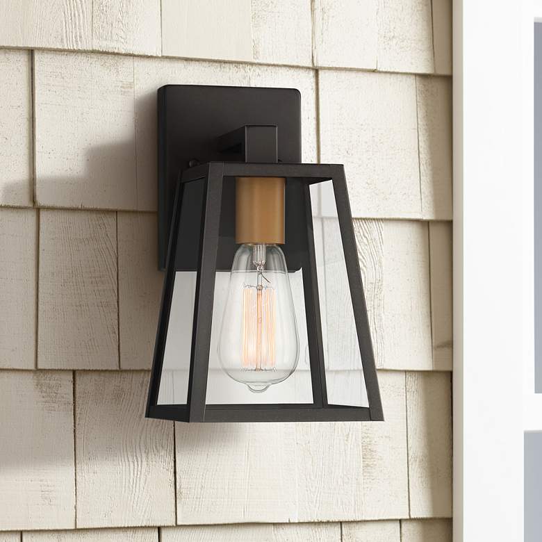 Image 1 Arrington 10 3/4" High Mystic Black - Gold Outdoor Light