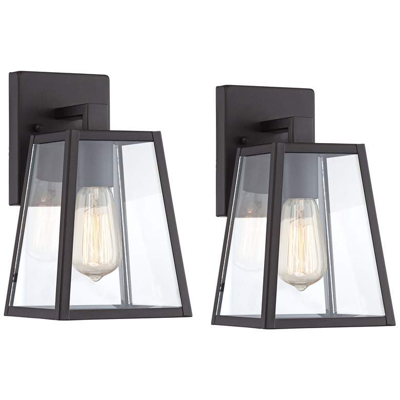 Image 1 Arrington 10 3/4 inch High Mystic Black Sconces Set of 2