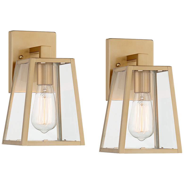 Image 1 Arrington 10 3/4" High Soft Gold Wall Sconce Set of 2
