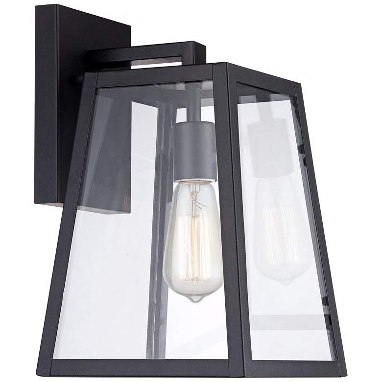 Image 2 Arrington 13 inch High Glass and Mystic Black Outdoor Wall Light