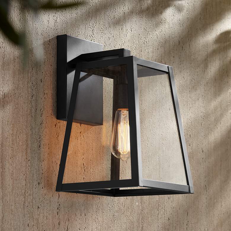 Image 6 Arrington 13" High Glass and Mystic Black Outdoor Wall Light more views