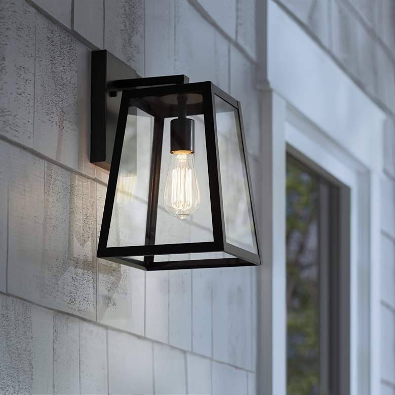 Arrington 13 inch High Glass and Mystic Black Outdoor Wall Light more views