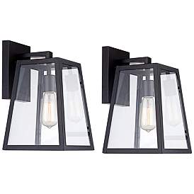 Image1 of Arrington 13" High Glass and Mystic Black Wall Sconce Set of 2