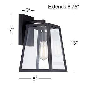 Image5 of Arrington 13" High Glass and Mystic Black Wall Sconce Set of 2 more views