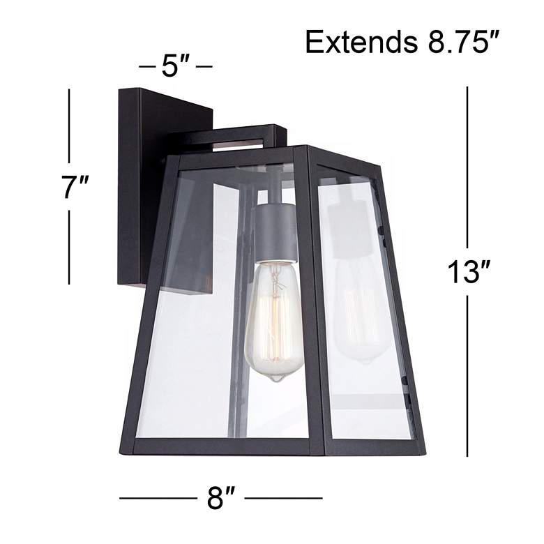 Image 5 Arrington 13" High Glass and Mystic Black Wall Sconce Set of 2 more views