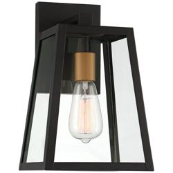 Arrington 13&quot; High Mystic Black and Gold Outdoor Wall Light