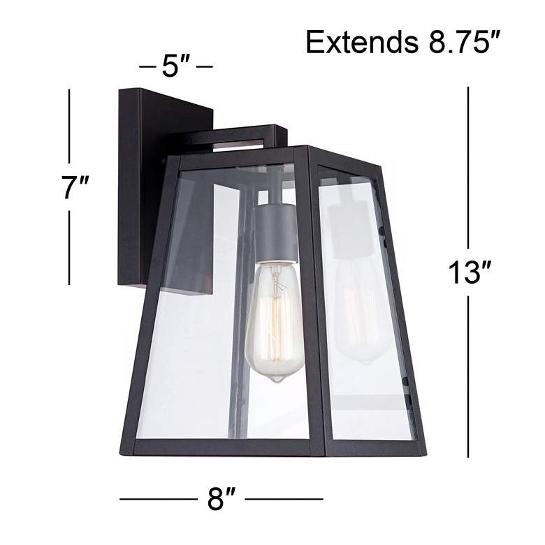 Image 5 Arrington 13" High Mystic Black Finish Lantern Wall Sconce more views