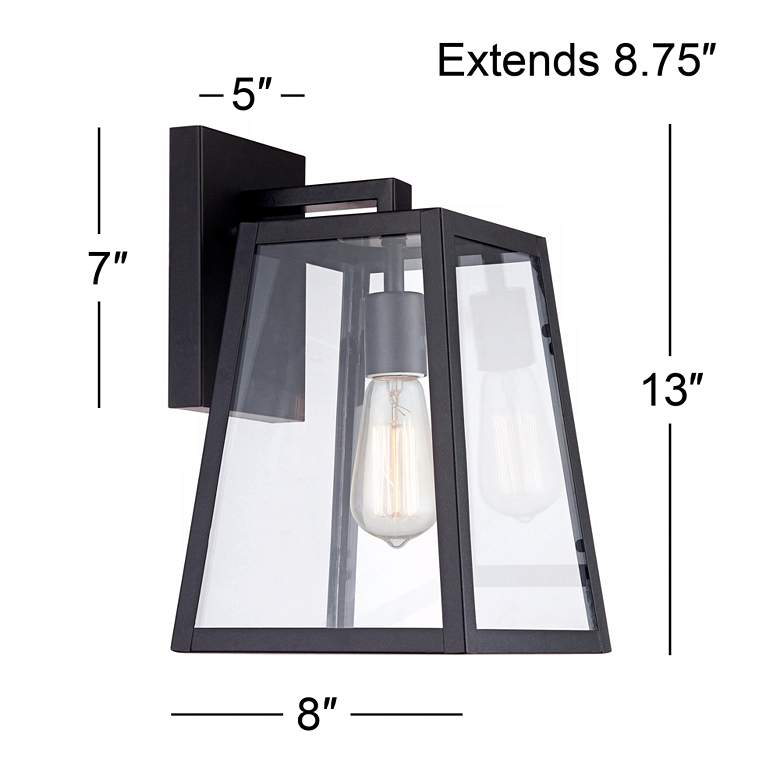 Image 5 Arrington 13 inch High Mystic Black Finish Lantern Wall Sconce more views