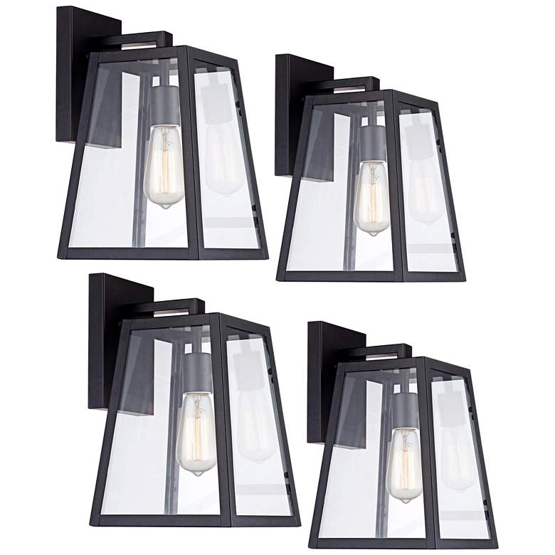 Image 2 Arrington 13" High Mystic Black Outdoor Wall Lights Set of 4
