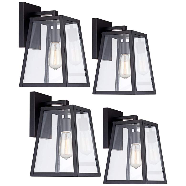 Image 2 Arrington 13 inch High Mystic Black Outdoor Wall Lights Set of 4