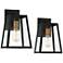 Arrington 13" Mystic Black - Gold Outdoor Wall Lights Set of 2