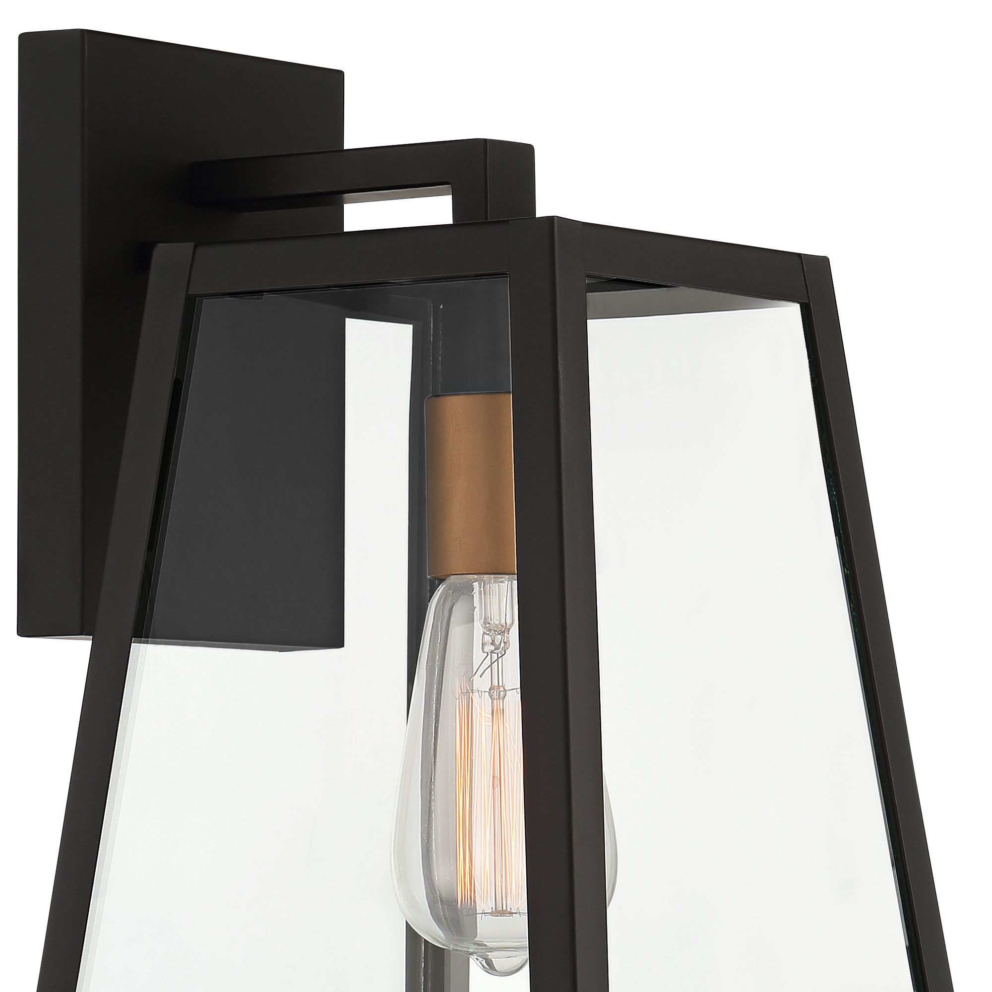 Arrington 13" Mystic Black Gold Outdoor Wall Lights Set of 2 87X24