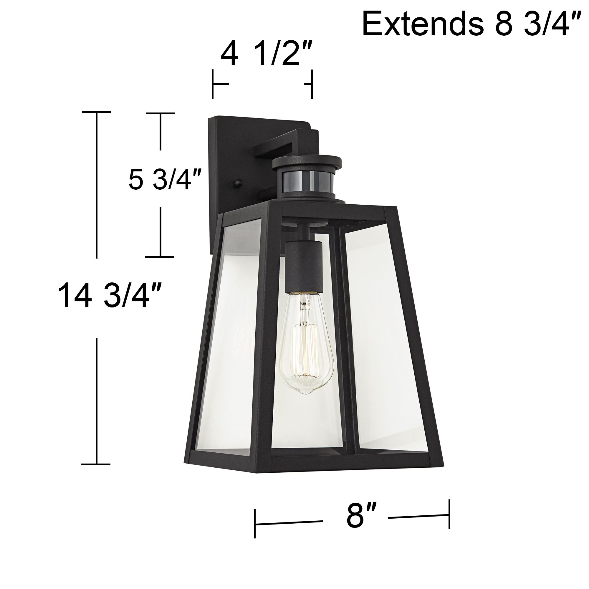 Arrington 14 3/4" High Black Motion Sensor Outdoor Wall Light Set of 2