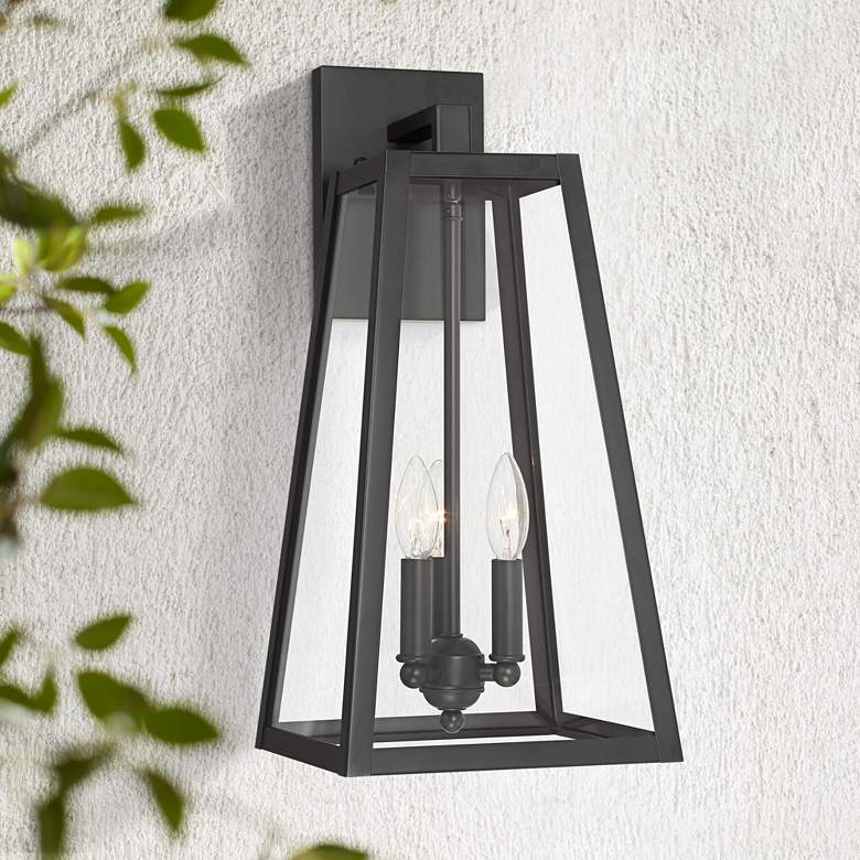 Image 1 Arrington 20 inch High Glass and Mystic Black Outdoor Wall Light