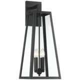 Arrington 28&quot; High Glass and Mystic Black Outdoor Wall Light