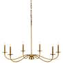 3_Arrington 42" Wide Rubbed Brass 6-Light Candle Chandelier