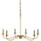 Arrington 42" Wide Rubbed Brass 6-Light Candle Chandelier