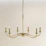 2_Arrington 42" Wide Rubbed Brass 6-Light Candle Chandelier