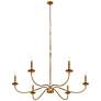 6_Arrington 42" Wide Rubbed Brass 6-Light Candle Chandelier more views