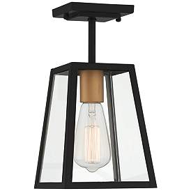 Image4 of Arrington 6" Wide Mystic Black - Gold Outdoor Ceiling Light more views