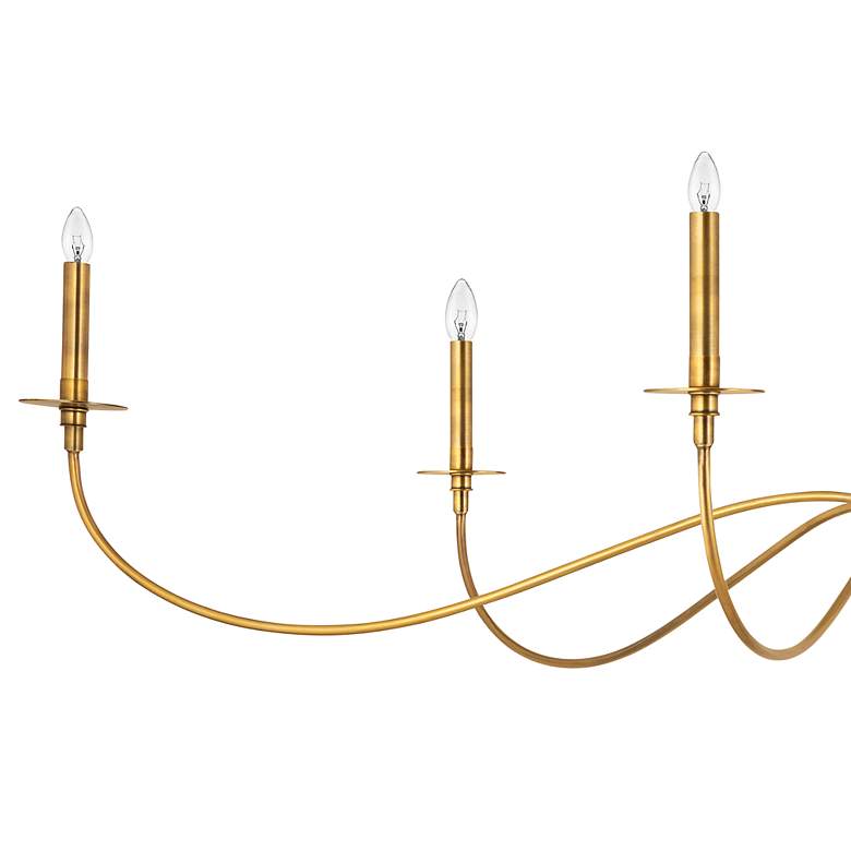 Image 3 Arrington 63 inch Wide Rubbed Brass 6-Light Candelabra Chandelier more views