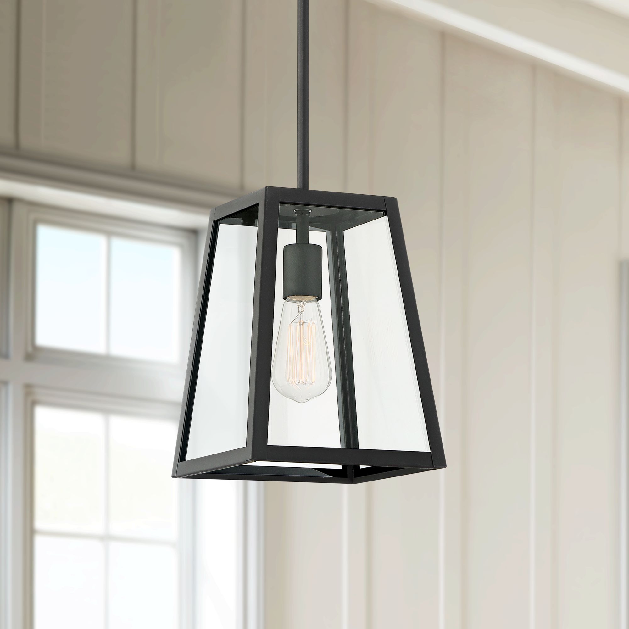 black trapeze pendant light