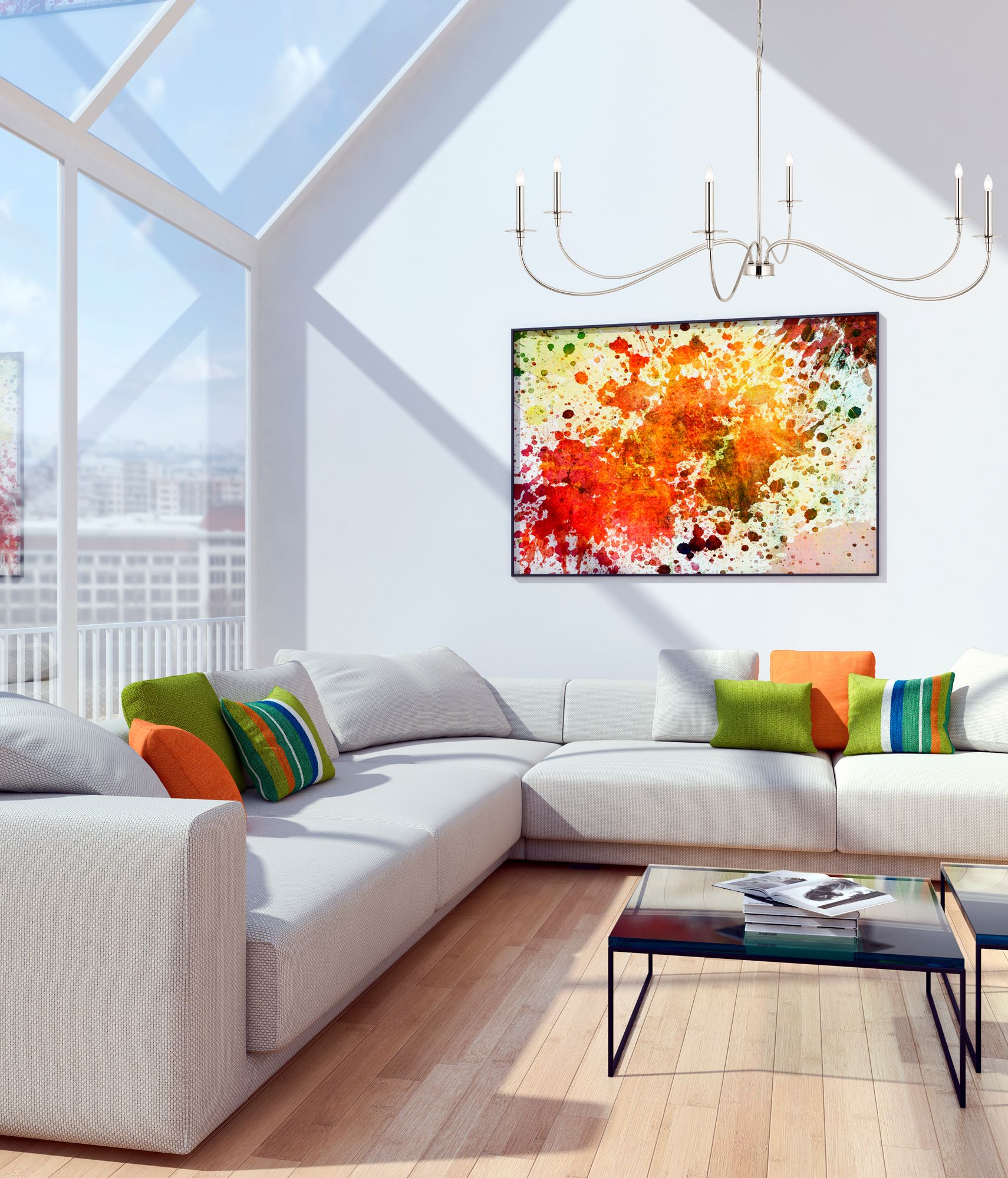 Image 2 Arrington by Z-Lite Polished Nickel 63 inch 6 Light Chandelier more views