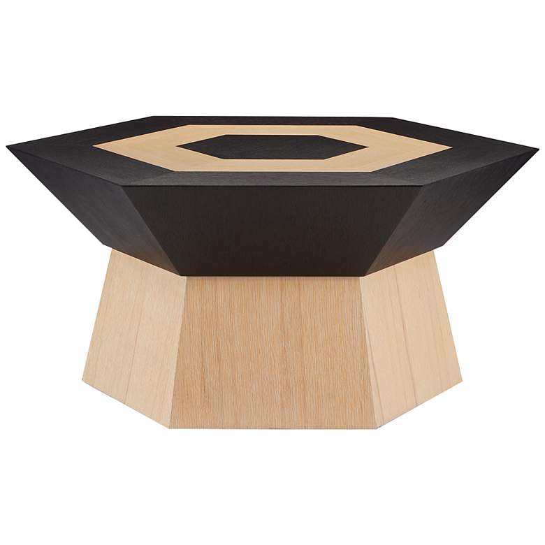 Image 1 Arrow 38 inch Wide Natural and Caviar Black Cocktail Table