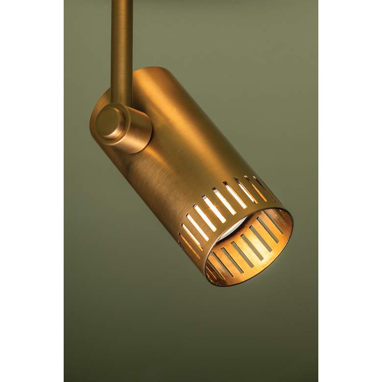 Image 4 Arrow 6" High Patina Brass with Adjustable Head Wall Sconce more views