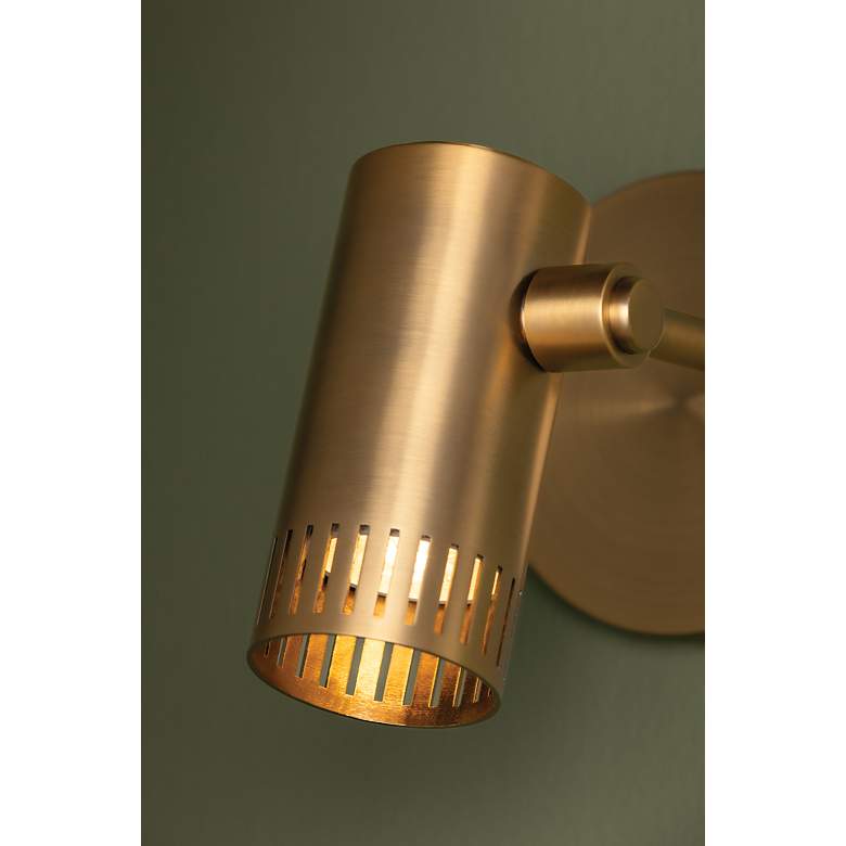 Image 6 Arrow 6" High Patina Brass with Adjustable Head Wall Sconce more views