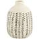 Arrow 7 1/4"H Matte White and Black Stoneware Decorative Vase