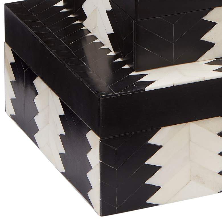 Image 3 Arrow Black and White Rectangular Decorative Boxes Set of 2 more views
