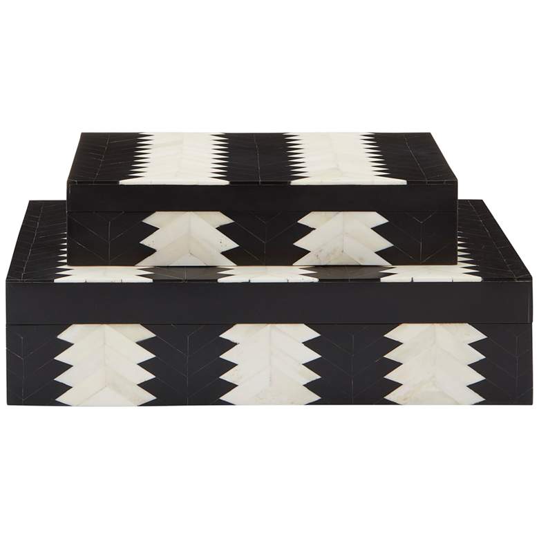 Image 5 Arrow Black and White Rectangular Decorative Boxes Set of 2 more views